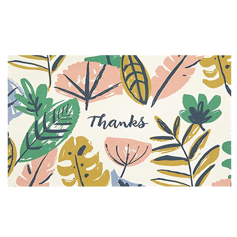 Black Thank You Greeting Cards, 50 Sheets/Pack