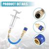 Car A/C Oil/Dye Injection 30Ml 2Oz With R-134A Low Side Quick Coupler Adapter 1/4 Air Conditioning Auto Manual Oiler Syringe