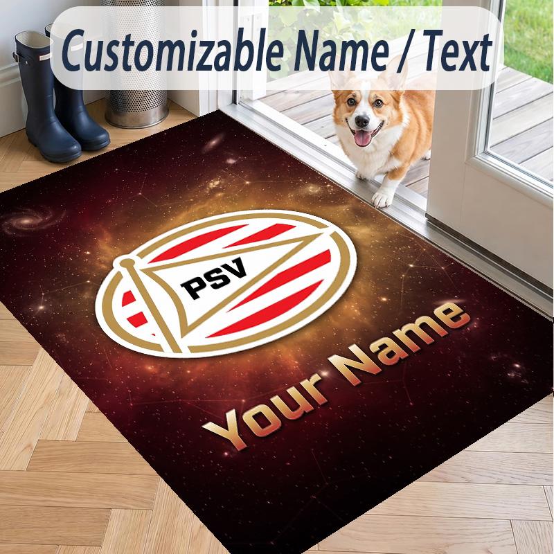 Custom Text Printed Rug PSV Eindhoven FC Non Slip Floor Carpet For Home Room Decor