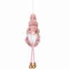 Festive Handmade Christmas Elf Elderly Pendant Long Legged with Star Pattern Xmas Gnome Ornaments Soft Santa Claus Home Decor