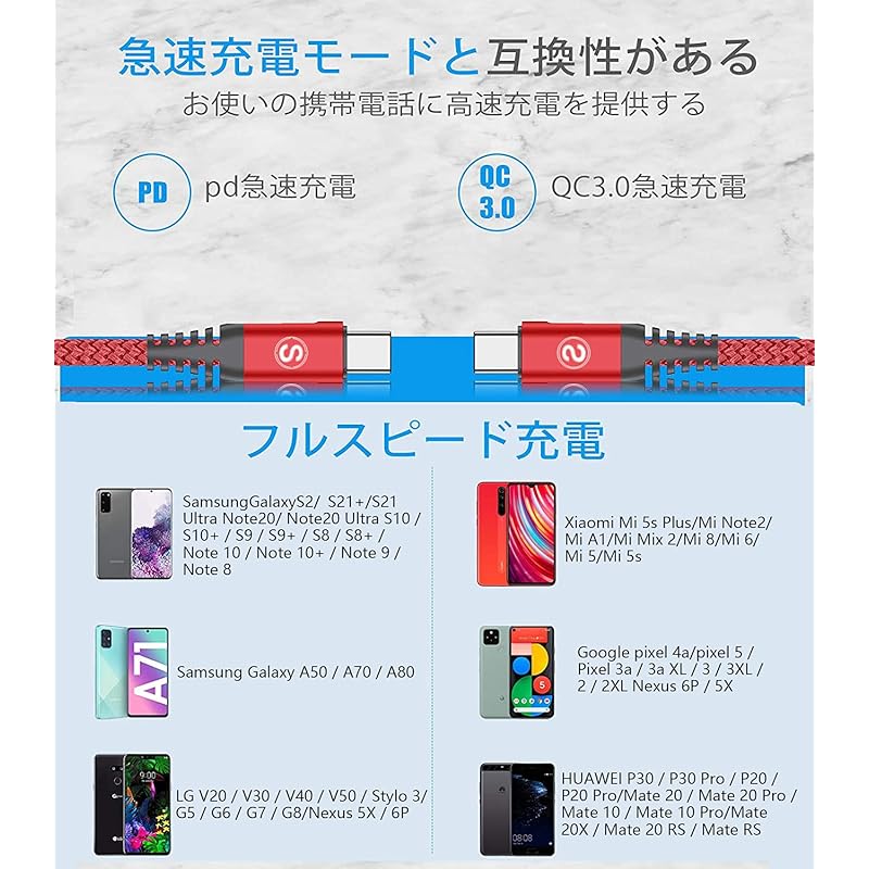 USB Type C - кабель [2M/комплект из 2 PD совместимых 60 Вт быстрая зарядка] iPhone 16/iPhone 15 Pro, iPhone15 Pro Max, iPhone15, iPhone15Plus, iPad