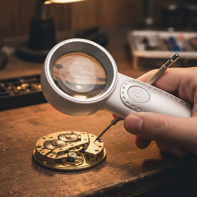 Портативная лупа с USB-питанием, легкий дизайн из АБС-пластика, прозрачная линза для путешествий на природе, детальной работы