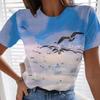 Summer Sea Animal 3D Print T-Shirts Gull Dolphin Women Fashion Streetwear Oversized O-Neck T Shirt Girl Female Tops Tees Clothes