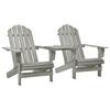 Adirondack Garden Chairs with Table Solid Pine Wood Gray