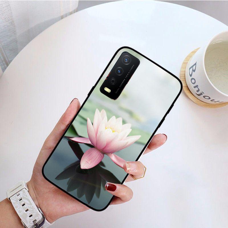 Funda ЦВЕТЫ ЛОТОСА чехол для телефона для vivo Y31 Y30 Y33S Y11S Y12S Y17 Y20 Y20S Y21 Y21S Y1S Y53S Y15 Y19 Y91C V23 5G чехлы