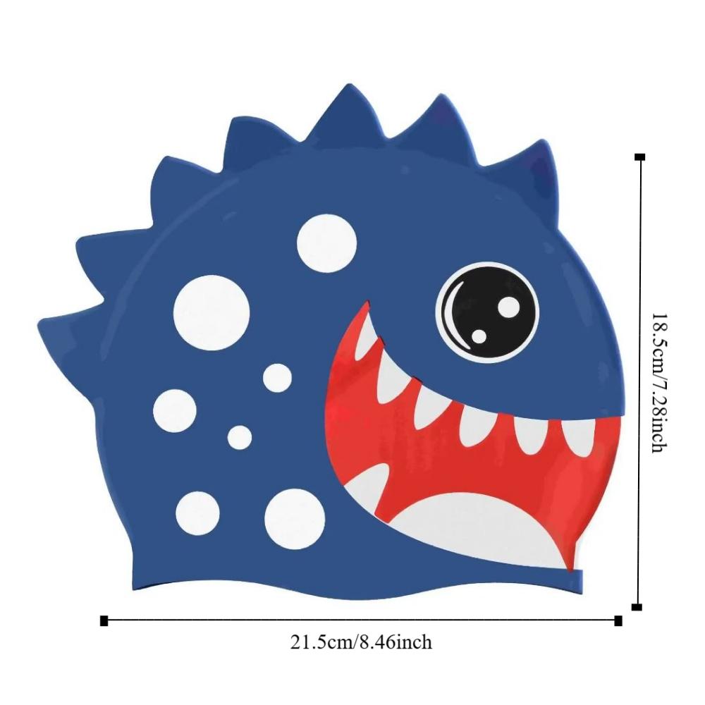 Waterproof Silicone Swimming Hat Shark Printed Swimming Cap Children's Swimming Cap Water Sports