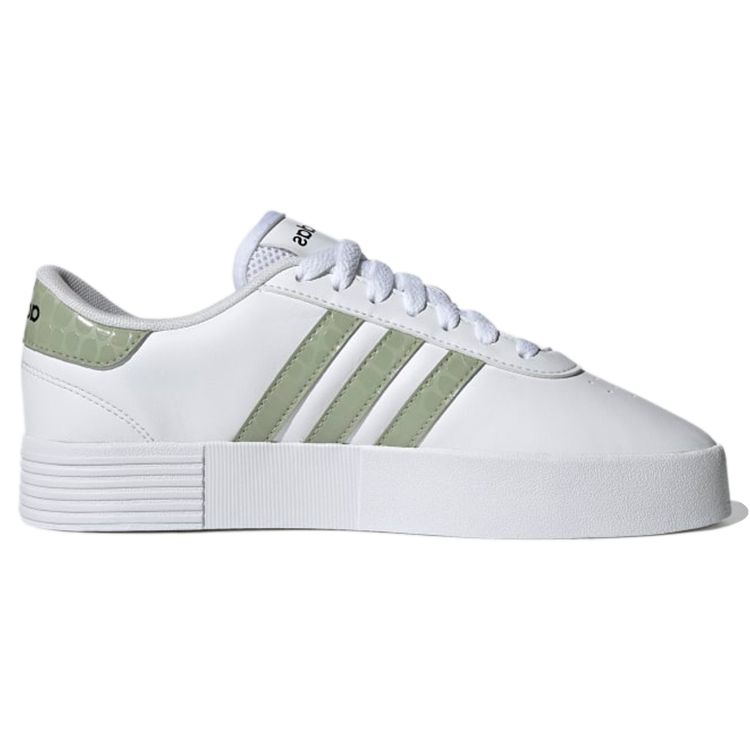adidas Neo Court Bold Нескользящие Прочные Низкие Кеды для Скейтбординга Женские Кроссовки Бело-Зеленые FY9995