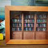 25*20*6.6cm Shake Away Your Anxiety Wooden Book Rack Shelf Ornament with Mini Books Desktop Decoration Craft Figurines Gift