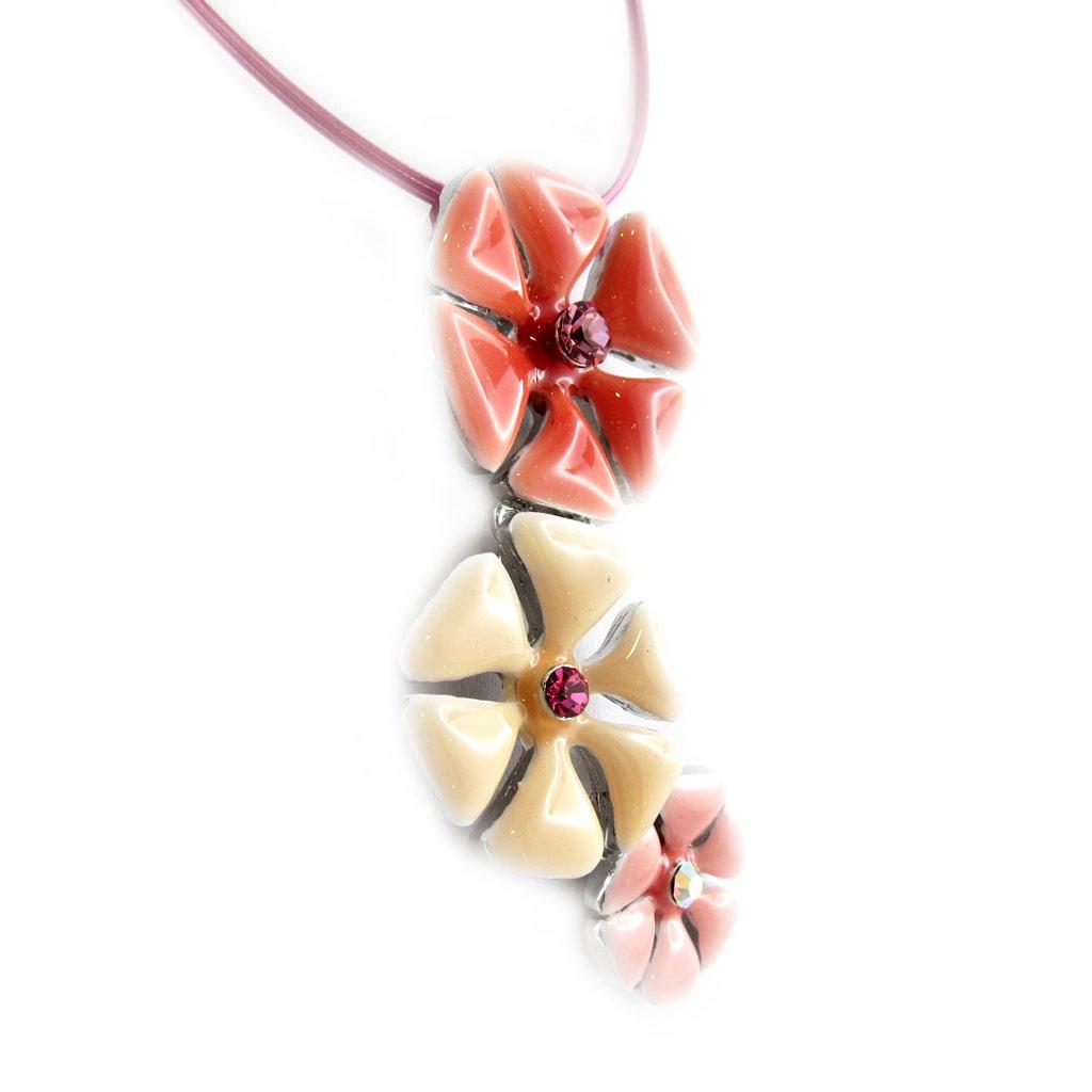 Les Trésors De Lily [E0389] — Розовое дизайнерское колье «Мимозы»