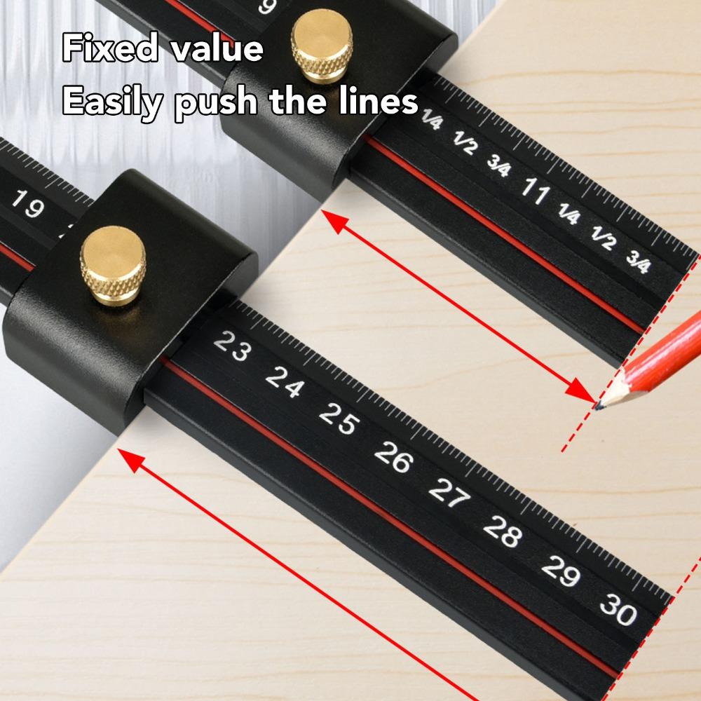 Clear Accurate Scales Sliding Ruler Adjustable Angle T Square Ruler L Shaped Ruler For Carpenter