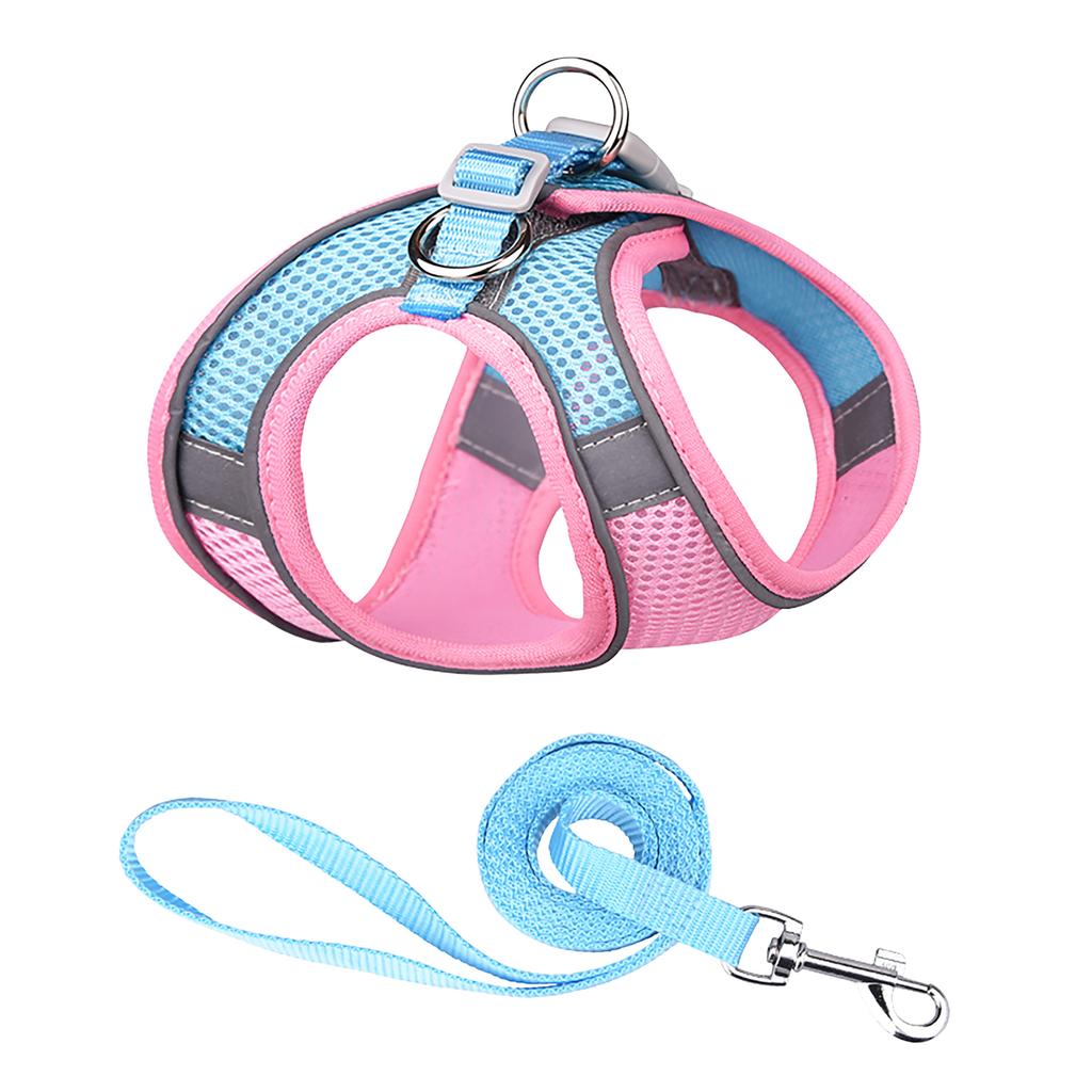 ORIA Pet Harness Dog Harness Cat Harness and Leash Set Breathable Pet Vest Reflective Strips Jacket for Small Kitten, Puppy