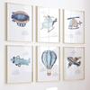 Balloon Airplane Helicopter Fighter Cartoon Wall Art Canvas Painting Nordic Posters And Prints Pictures For Baby Kids Room Decor