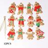 12Pcs/Set Christmas Gingerbread Man Ornaments for Home New Year Gift Christmas Tree Hanging Decorations Pendants