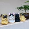 Yoga Meditation Dog Ornament Sitting Pug Figurine Statue Animal Sculpture Indoor Outdoor Garden Home Office Desktop Decoration