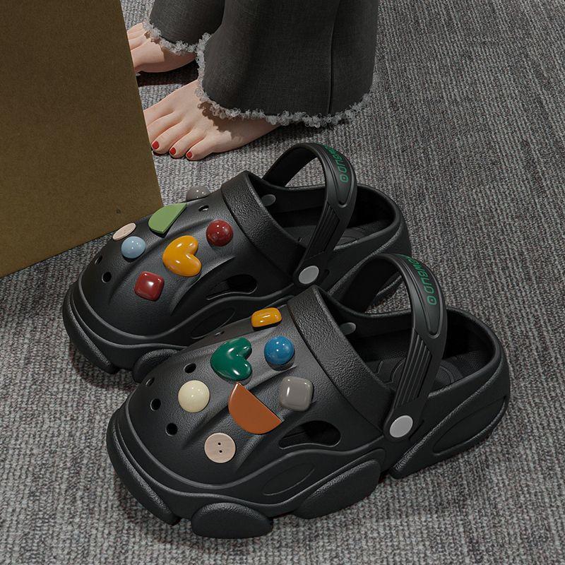 Модные летние пляжные туфли для женщин 2024, шлепанцы-мюли с круглым носком, сандалии, мужские облачные женские тапочки, разноцветные оригинальные F Fashion 39 I