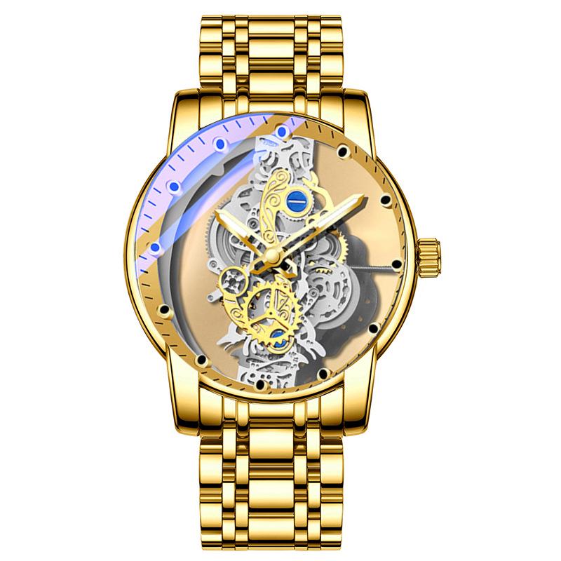 Men's Double-Sided Luminous Automatic Watch - Waterproof & Non-Mechanical