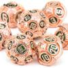 7 Pcs Orange Green Gear Wheel Metal Dice Solid Metal Polyhedral Dice Set Suitable for Role-Playing RPG  Board Game Card Game