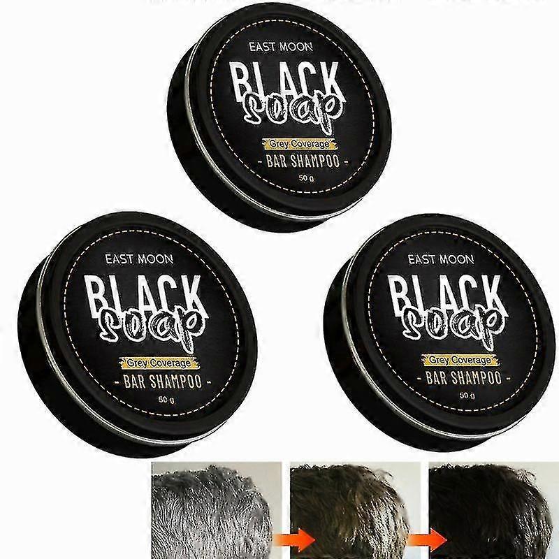 3pcs Hair Darkening Shampoo Bar 100% Natural Organic Conditioner And Repair Soap 2023 New - XSS