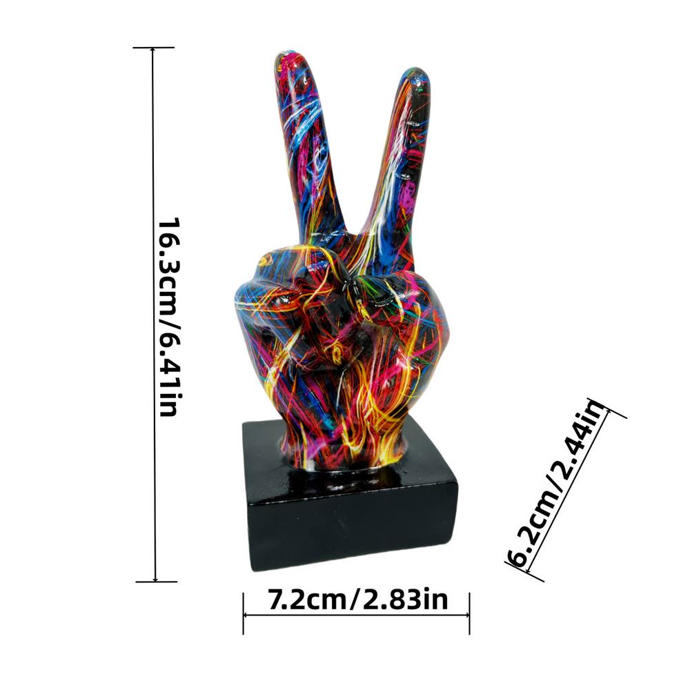 Graffiti Hand Gesture Ornament Art And Crafts Resin Gesture Statue Desktop Ring A Living Room Home Decoration