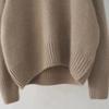 Women Sweater High Collar Long Sleeve Solid Color Knitting Tops Loose Fit Thickened Pullover Sweater Knitwear