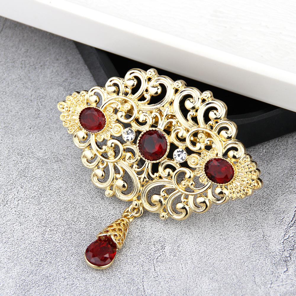 Fashion Women's Brooch Floral Coffee Brooch Gold Bridal Jewelry