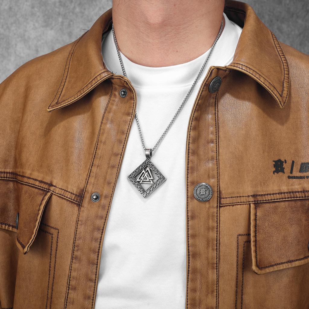 Retro Odin Viking Simple Men Necklaces Stainless Steel Pendant Chain Women Punk Fashion Jewelry New Accessories Gift