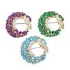 Women Elegant Luxury Moon FlowerInlaid Rhinestones Brooch Pin