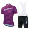 STRAVA Cycling Jersey Bib Shorts Set Men Women Breathable Wear