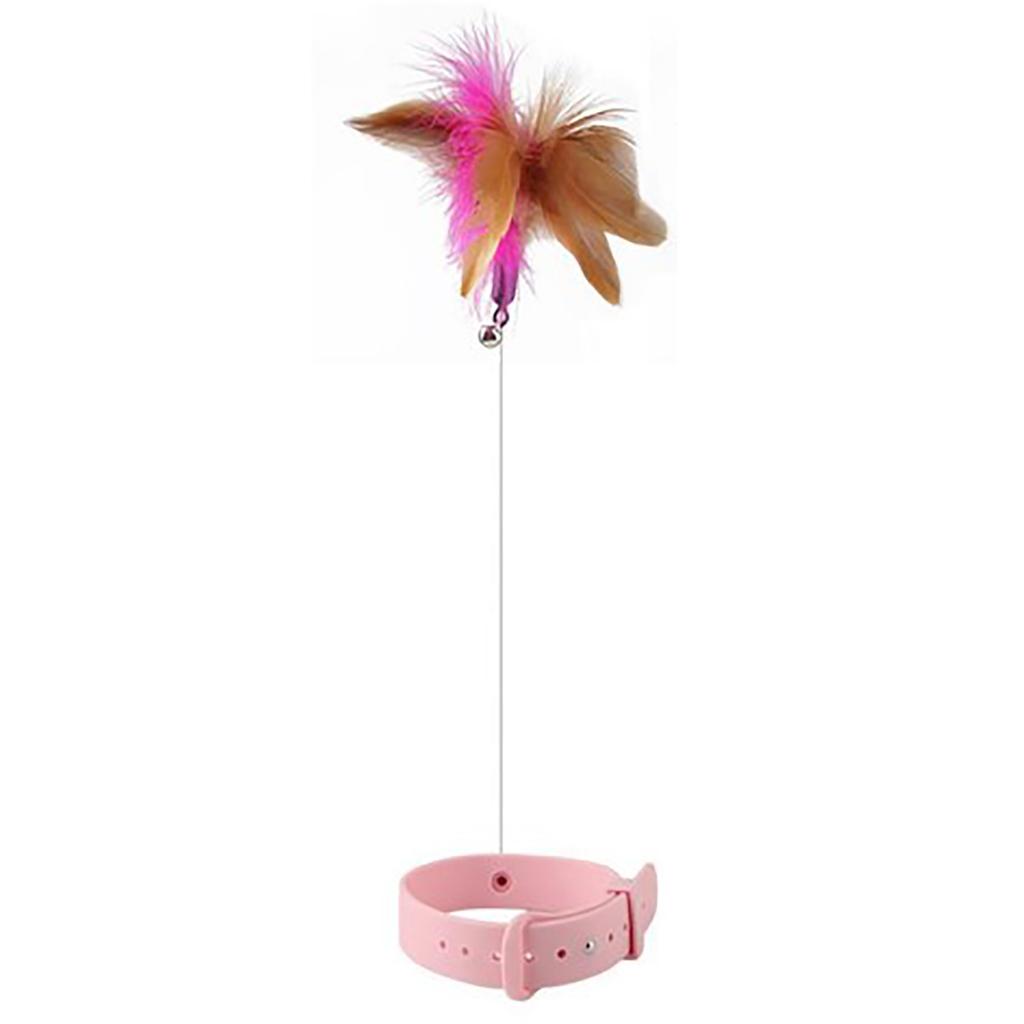 Silicone Collar Cat Teaser, Pet Collar Cat Teaser, Spring Bell Feather Cat Teaser, Cat Toy