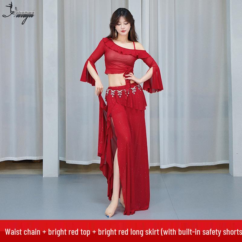 Костюм для танца живота Huayu: Комплект платья из сетки с пайетками для женщин