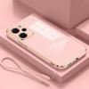 Pocox5pro Luxury Plating Lanyard Silicone Case On For Xiaomi Mi Poco X5 Pro X5pro X3 X6 M6 4g 5g F6 F5 C61 Soft Cover Pocox5pro