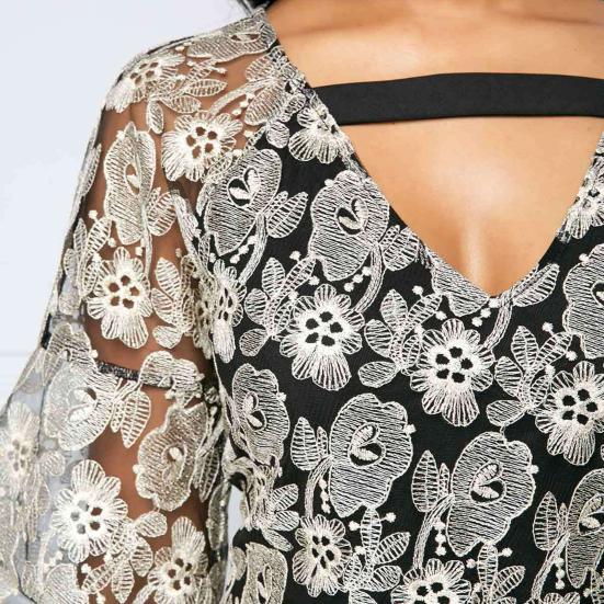 Леди Нижние Юбки Плюс Размер Вечернее Платье Кружева Лоскутное Женское Платье С Оборками Прозрачное Платье для Вечеринки