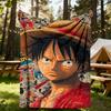 1 шт. One Piece Манки Д. Луффи Наружное фланелевое плед-одеяло - HD-печать, легкое, мягкое, теплое, всесезонное одеяло для дивана, кровати, путешествий, кемпинга 065