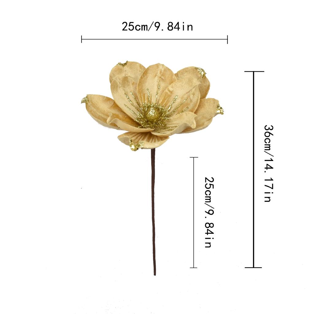 36cm High-end Glitter Artificial Christmas Flowers Xmas Tree Ornaments Christmas Tree Hang Flower Ornament 2026 New Year Decor