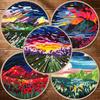 1 PC Landscape Oil Painting Pattern DIY Embroidery Kit for Beginners