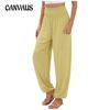 Летние женские брюки с эластичной талией и широкими повседневными брюками