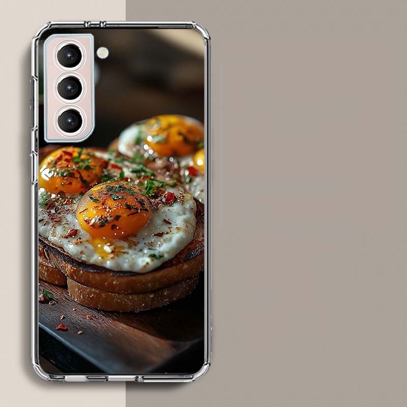 Вкусные рецепты яиц на завтрак Чехол для телефона Для Samsung Galaxy S25 Edge S24 S23 FE S21 S20 S10 Plus S22 S26 Ultra Чехол Прозрачный
