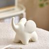 Simplified Cartoon Elephant Couple Statue Abstract Elephant Figurine Cute Animal Sculpture Home Decoration Resin Crafts Gift