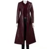 Women's Long Solid Color Steampunk Gothic Lapel Biker Jacket - Streetwear PU Trench Coat