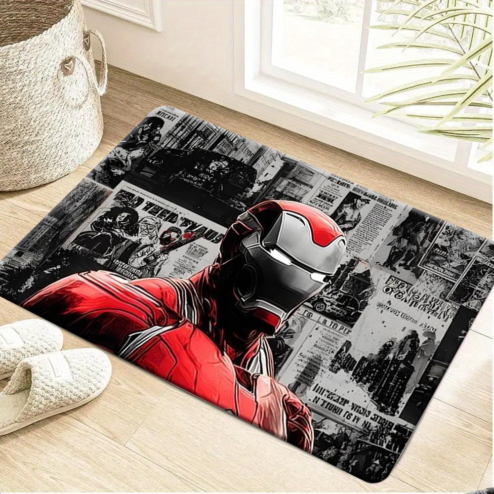 1pc Marvel Themed Printed Doormat, Flannel Machine-Washable Rectangular Rug, Decorative Door Mat, Kitchen Mat, Outdoor Mat, W