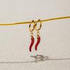 Yori Stainless Steel Chili Oil Daily Drop Earrings for Women Versatile Popular PVD Waterproof Jewelry Accessory 2025