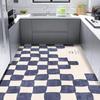 ПВХ Кухонный Коврик Современный Стиль Клетчатый Ковер Кожаный Водонепроницаемый Коврик для Пола Противоскользящие Маслостойкие Коврики Большая Площадь Домашний Декор Ковры