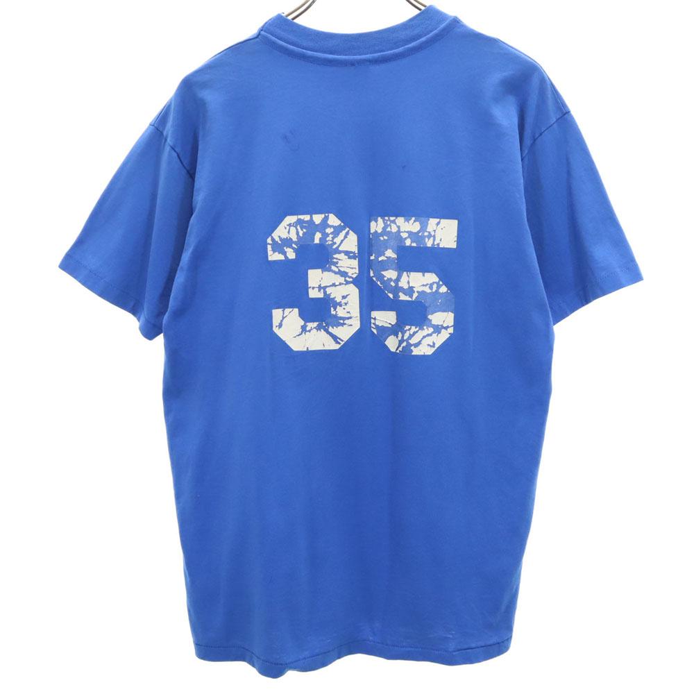 HANES 90s Print Short Sleeve Single Stitch T-shirt L Blue Old Vintage Men's Used