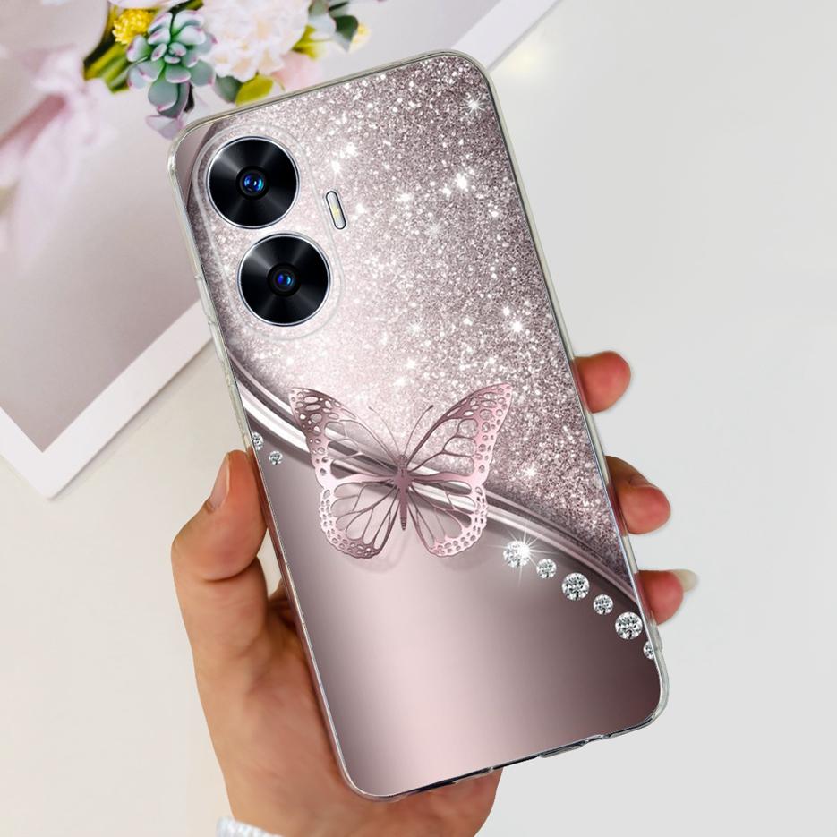 For Realme C55 4G Case RMX3710 Colorful Painted Cover Soft Slim Fundas Phone Case For Realme C55 C55 RealmeC55 Back Cover Bumper