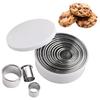 ESTVLB 11-Piece Round Cookie and Cake Mold Set, 6.5cm, Simplify Baking with 430 Stainless Steel. Compact and Easy To Store, These Cake Molds Allow Any