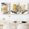 Golden Abstract Tropical Palm Leaf Canvas Paintings Modern Interior Home Wall Decor Art Posters Prints Pictures Cuadros No Frame