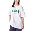 Puma Свободный свитер с круглым вырезом и принтом букв, футболка с коротким рукавом, унисекс, топы, белый цвет 684366-02