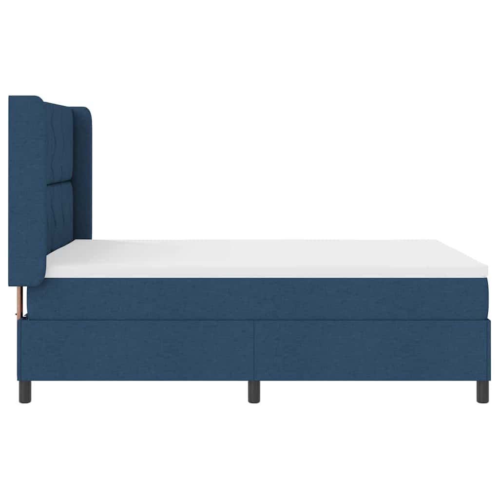 Box Spring Bed with Pillow Headboard Blue 190 x 140 cm Fabric