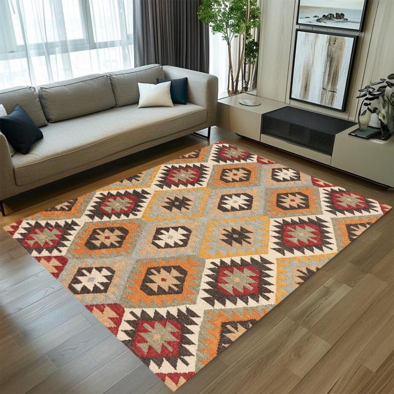 Богемный Племенной Полосатый Прямоугольный Ковер Геометрический Узор Килим Домашний Декор Коврик Нескользящий Коврик для Пола Ковер для Гостиной Моющийся