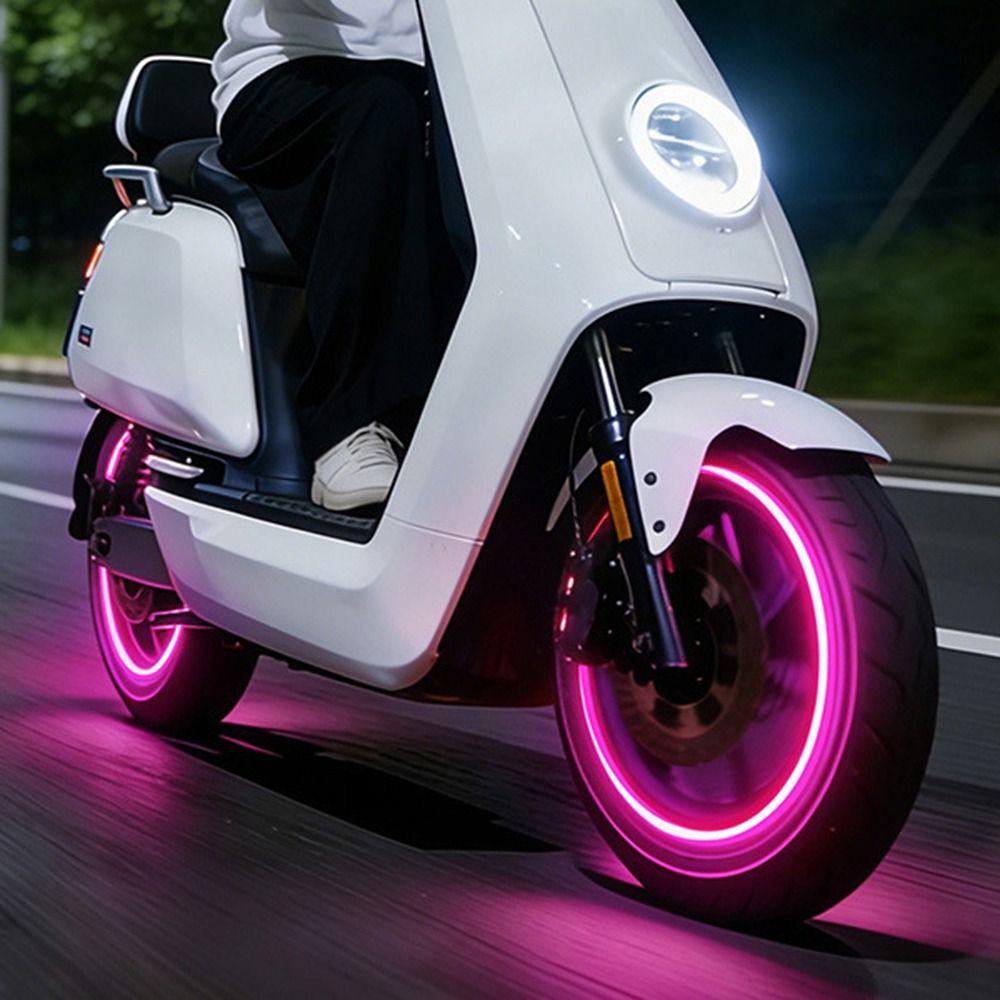 2Pcs Waterproof LED Neon Flash Lamp Motion Sensor Rim Strobe Warning Lamp Motorcycle Decorative